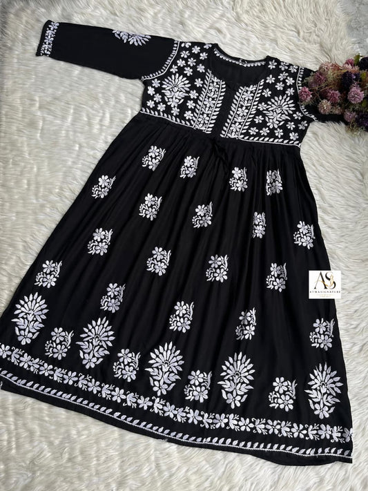 Chand Chikankari Gown with Dori