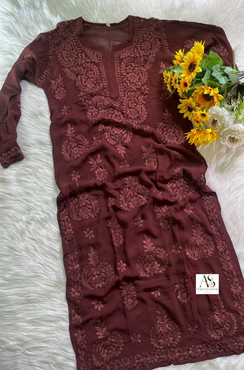 Zuleiha Premium Viscose Georgette Chikankari Kurti