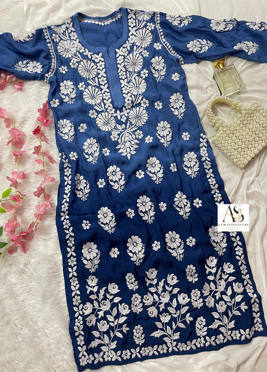 Premium muslin chikankari 3D kurti