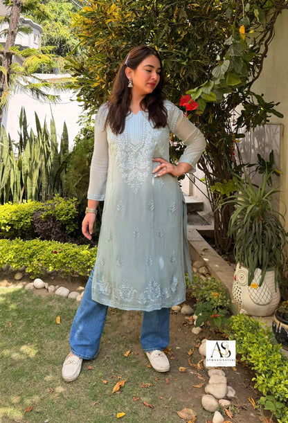 Unbeatable price-viscose georgette kurti with Inner
