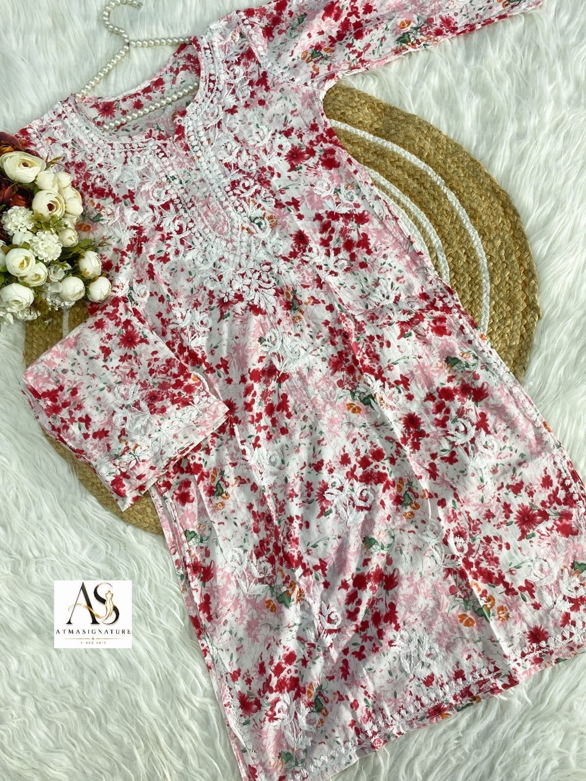 Radhika  Mal Cotton Chikankari Coord Set
