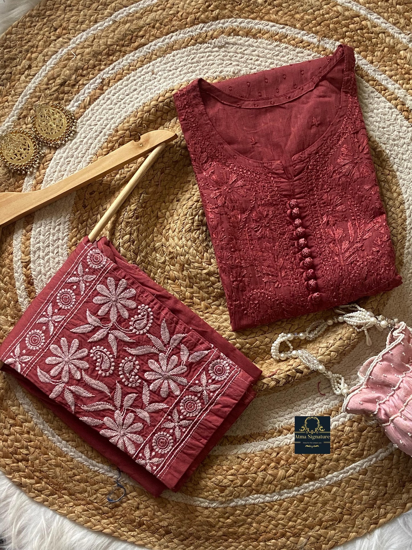 Soft dobby cotton kurti pant set