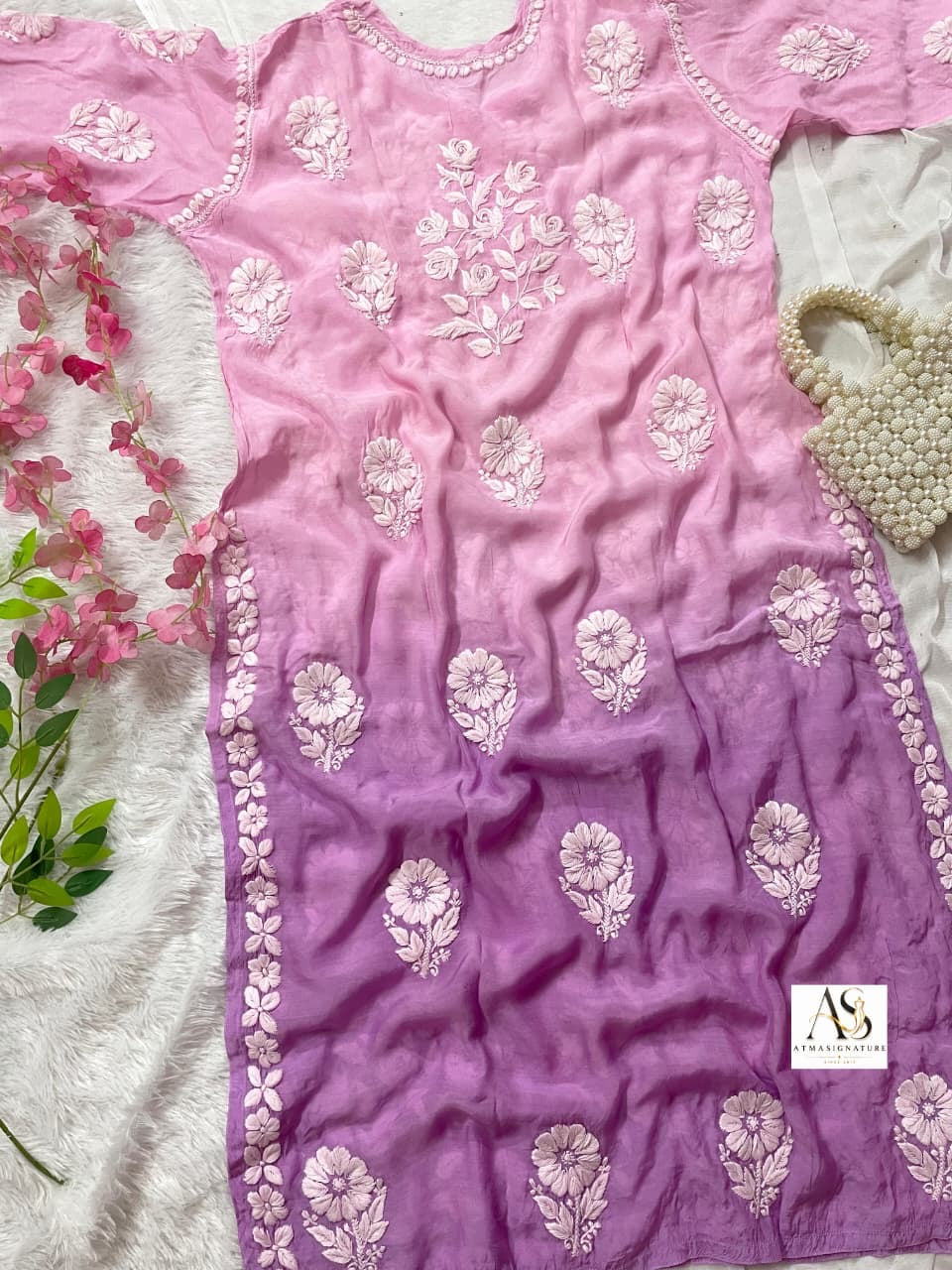 Premium muslin chikankari 3D kurti