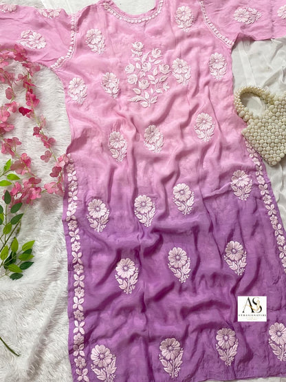 Premium muslin chikankari 3D kurti