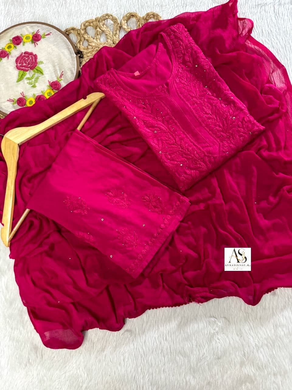 Alwida Chikankari & Mukaish Set