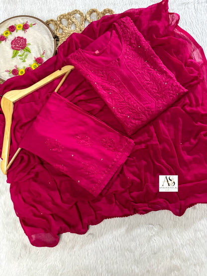 Alwida Chikankari & Mukaish Set