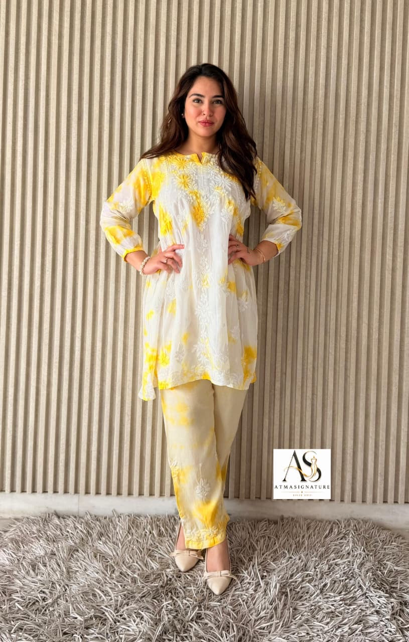Noor Tye & Dye chikankari Coord Set