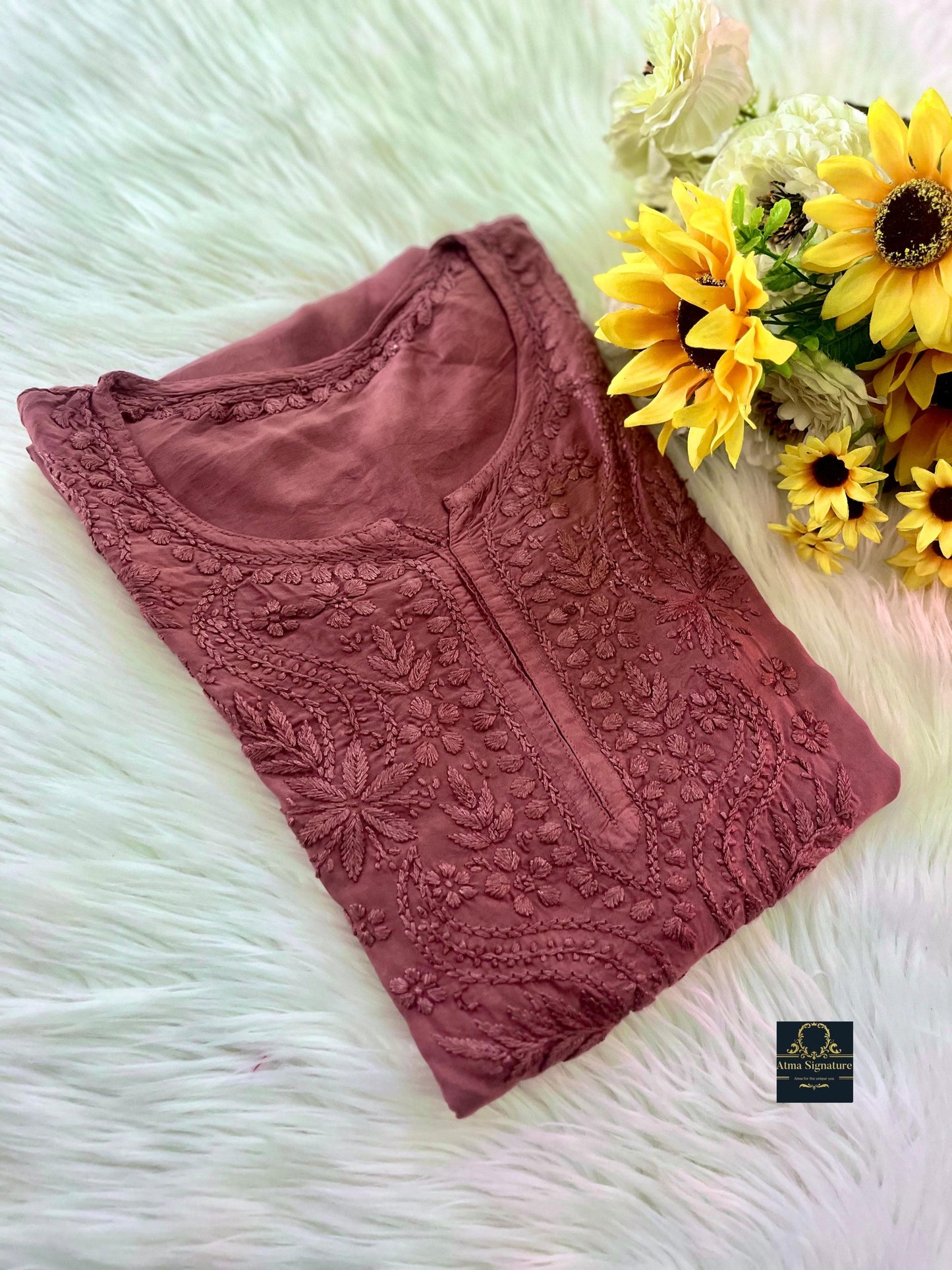 Timeless muslin silk chikankari kurti