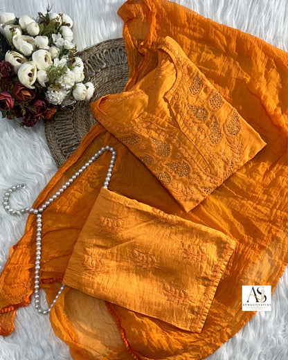 Surumi Chikankari Mukaish Suit Set