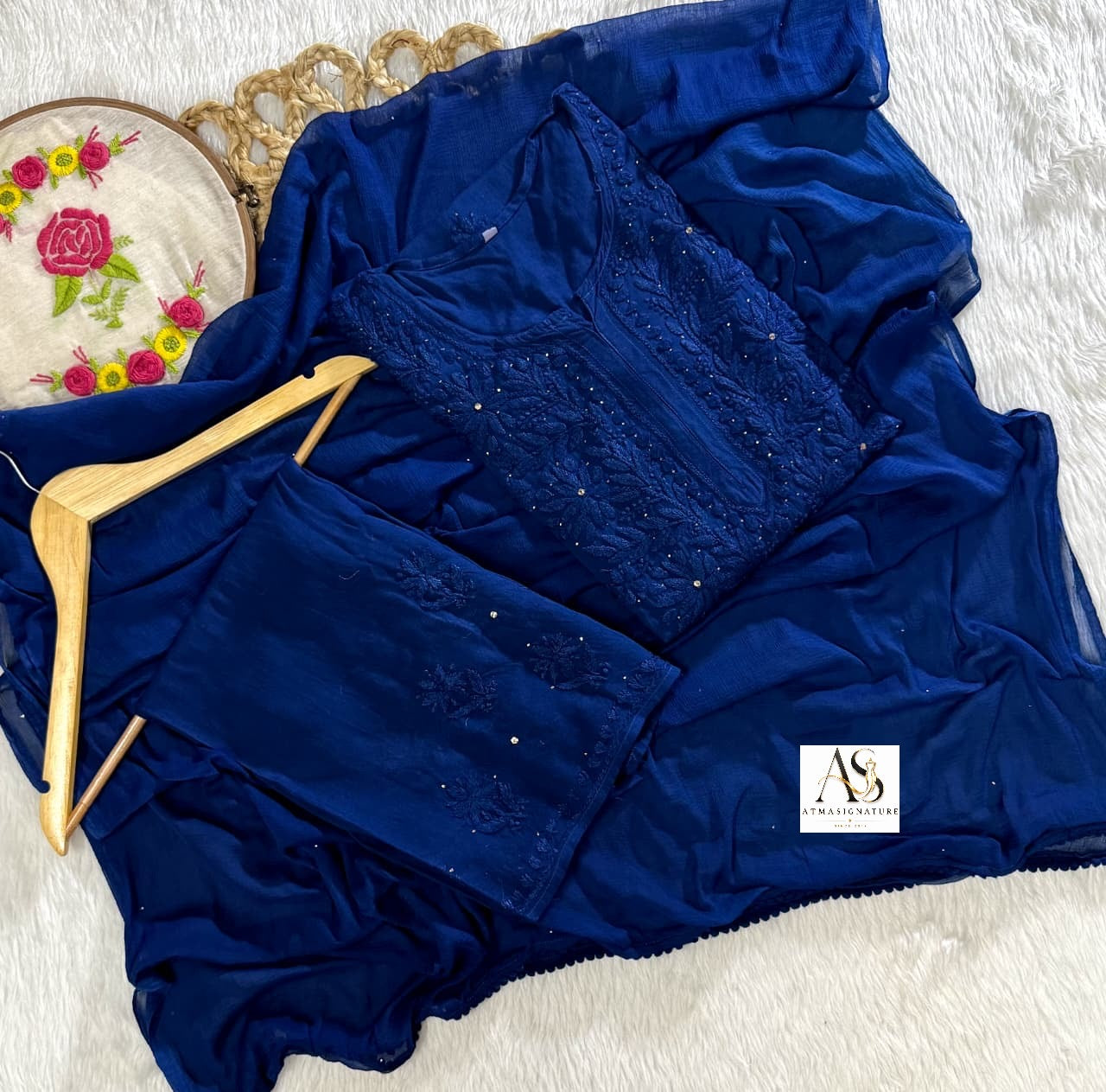 Alwida Chikankari & Mukaish Set