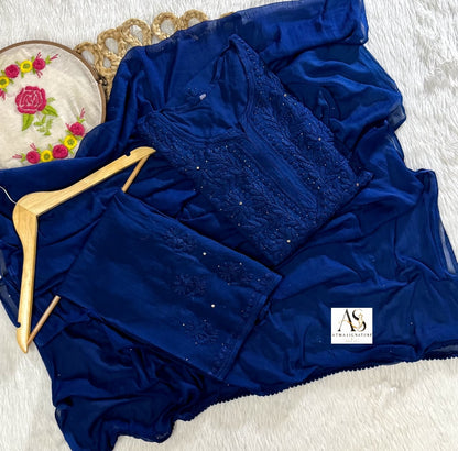 Alwida Chikankari & Mukaish Set