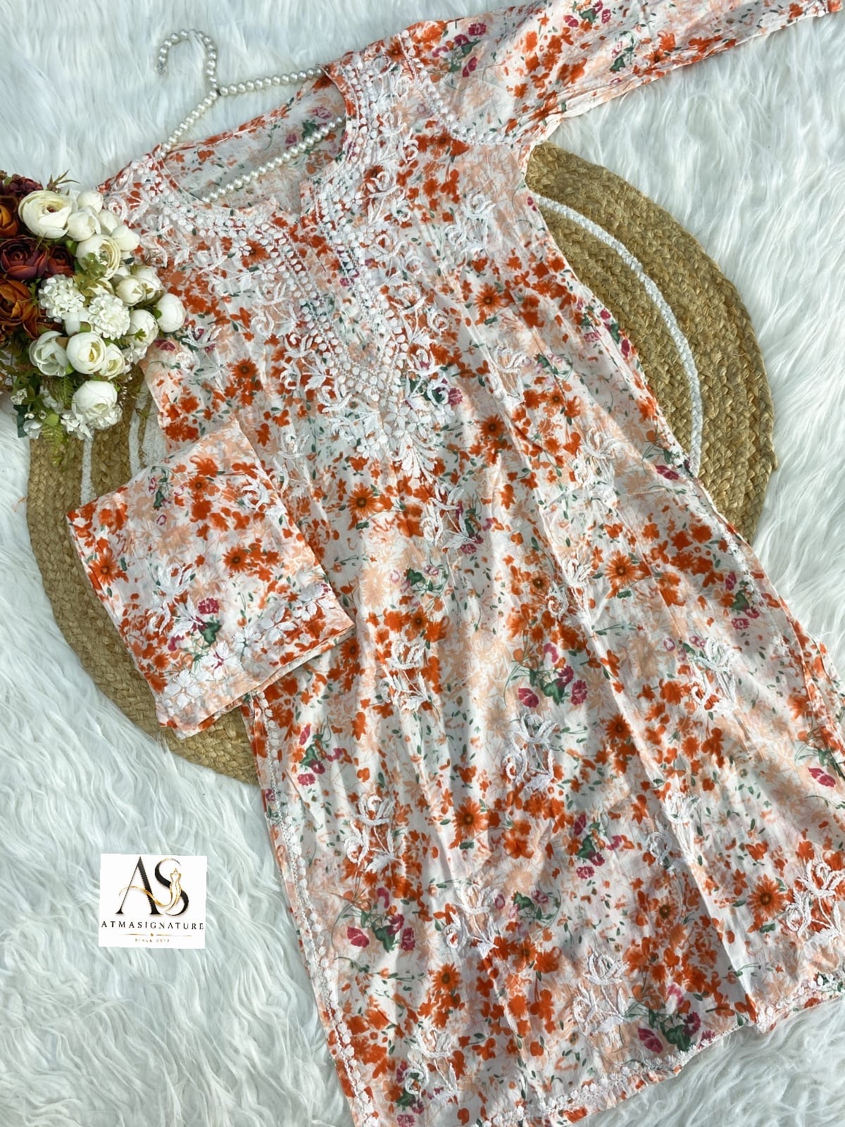 Radhika  Mal Cotton Chikankari Coord Set