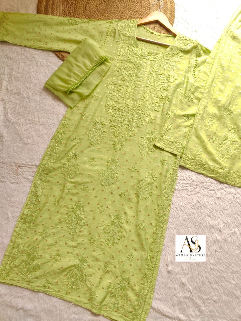 Nyra Chanderi Silk Chikankari & Zari Buta Suit Set