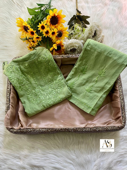 Ruuh Noodle Strap Chikankari Coord Set