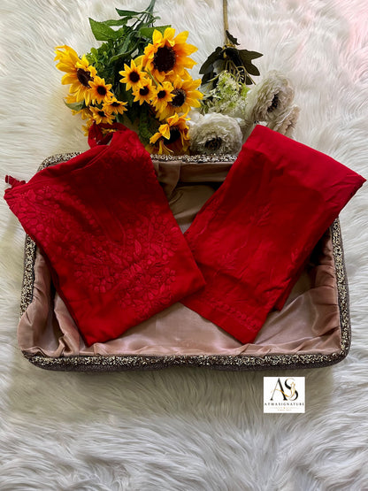 Ruuh Noodle Strap Chikankari Coord Set