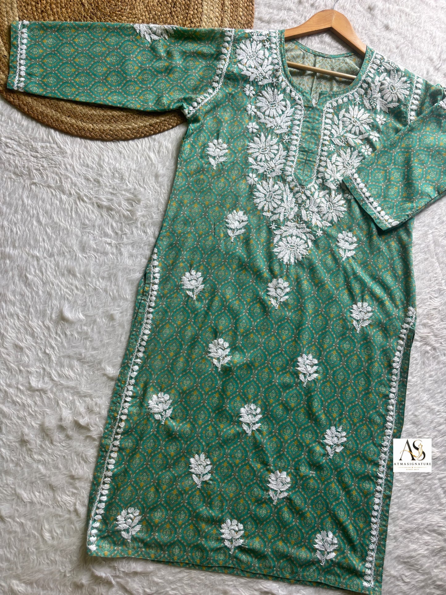 Hafsa Floral Soft Cotton Chikankari Kurti