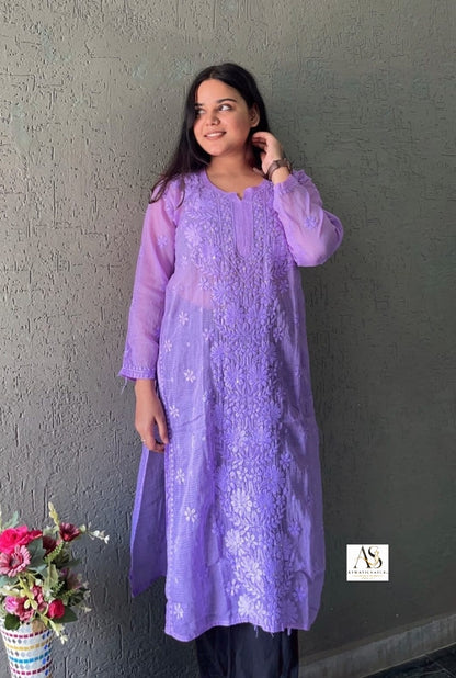 Alia Kota Doriya Mukaish Handworked Chikankari Kurti ✨