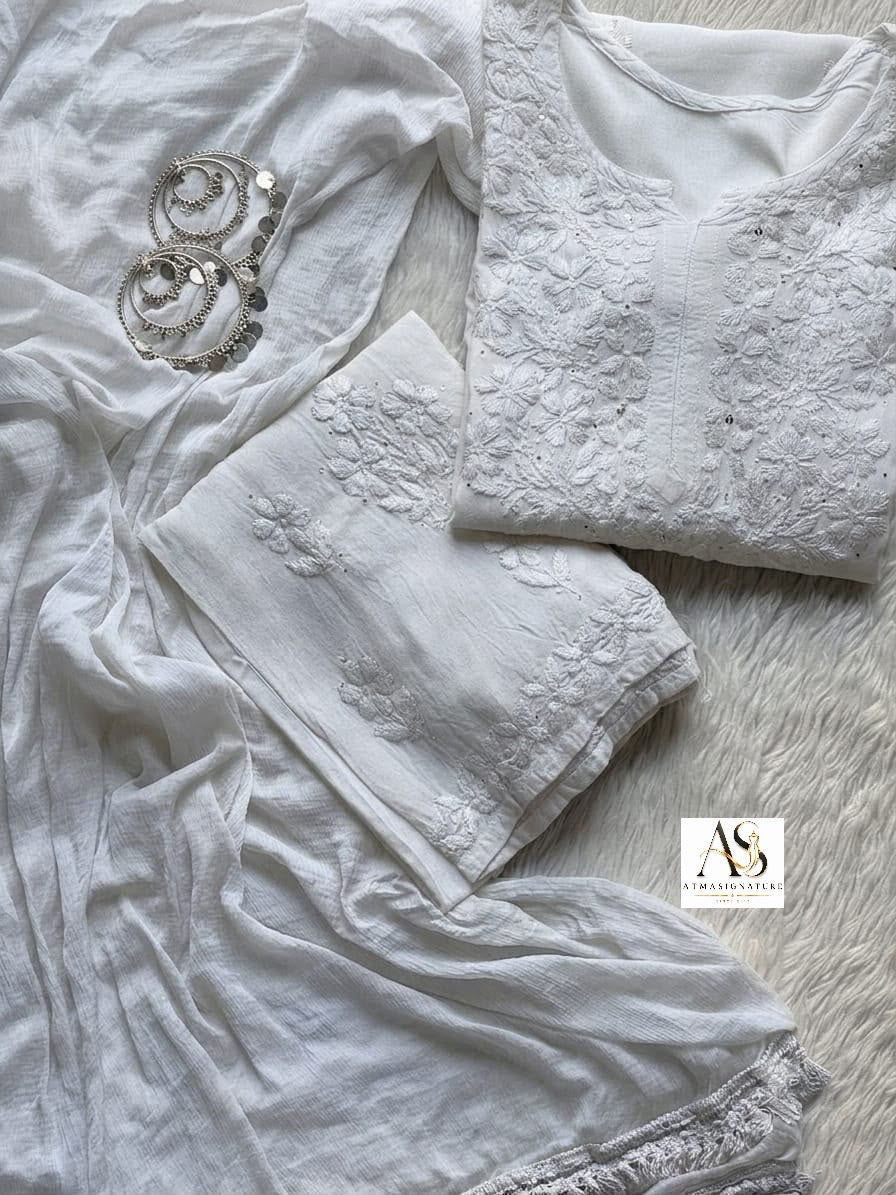 Norah Chikankari & Mukaish Suit Set