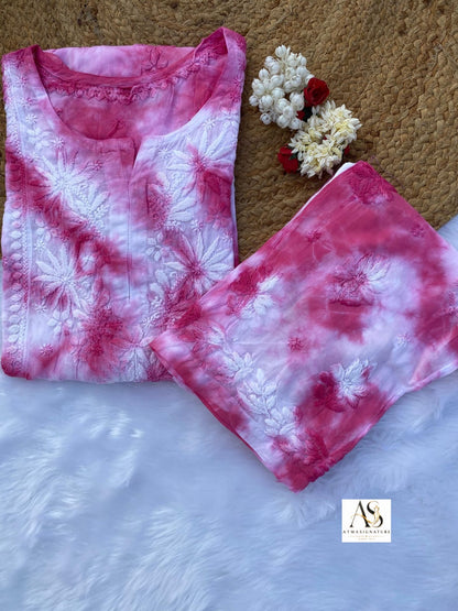 Noor Tye & Dye chikankari Coord Set