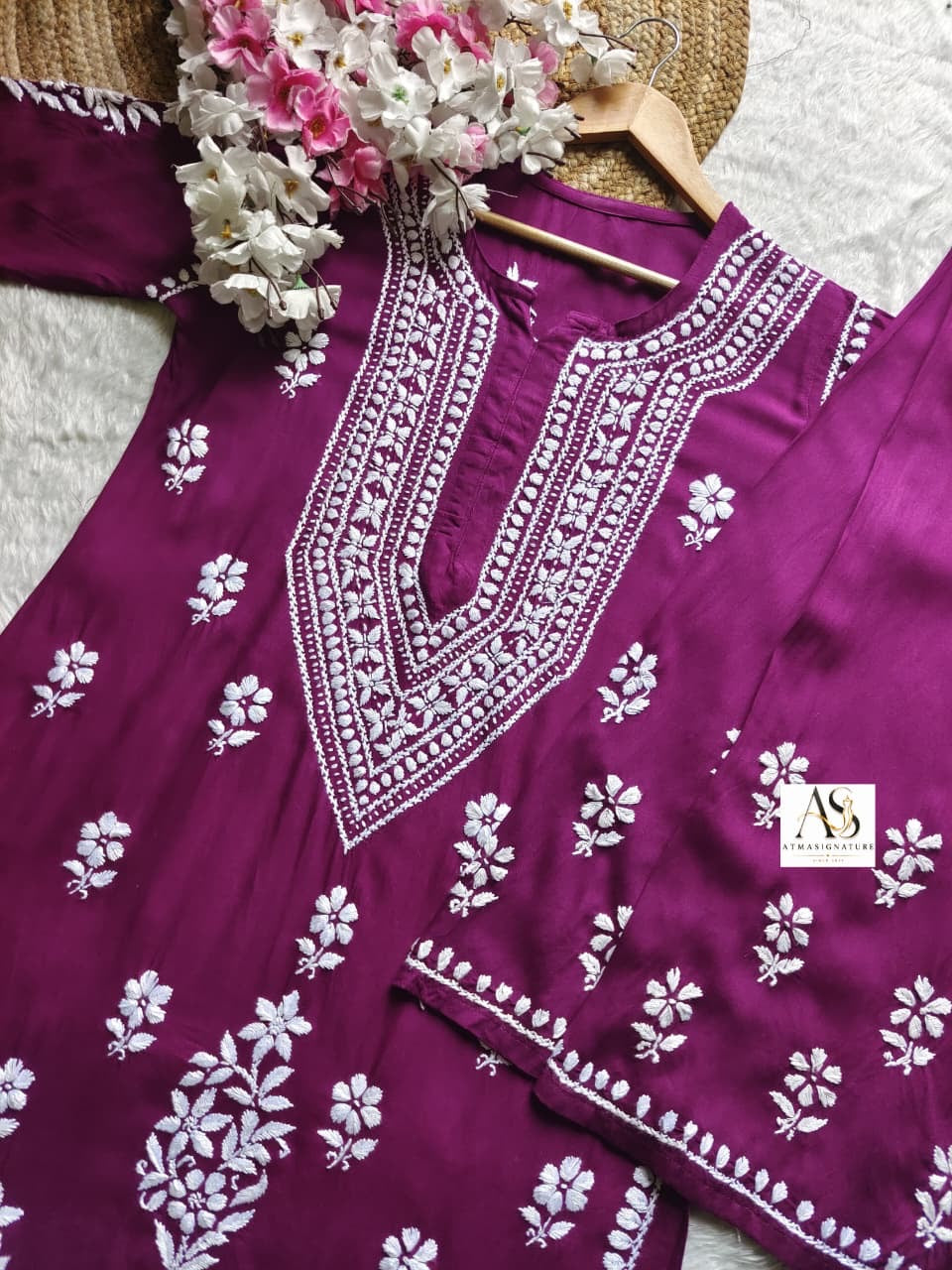Aanya Chikankari Kurti Palazzo Set