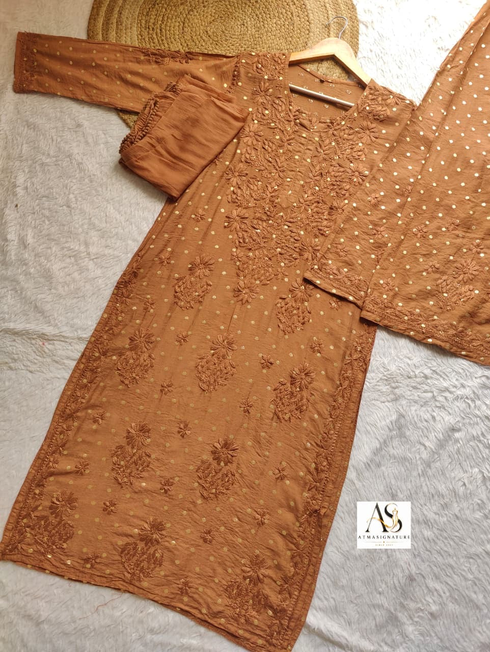 Nyra Chanderi Silk Chikankari & Zari Buta Suit Set
