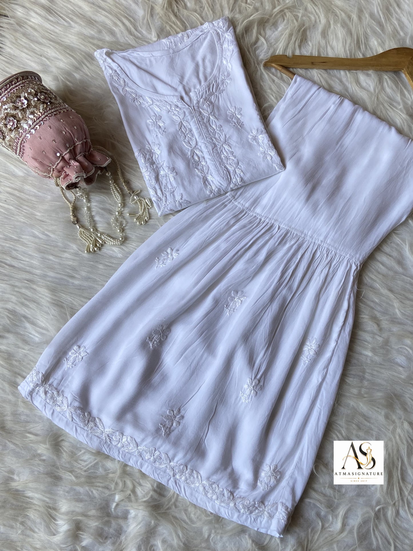 Hoor Chikankari kurti Gharara set