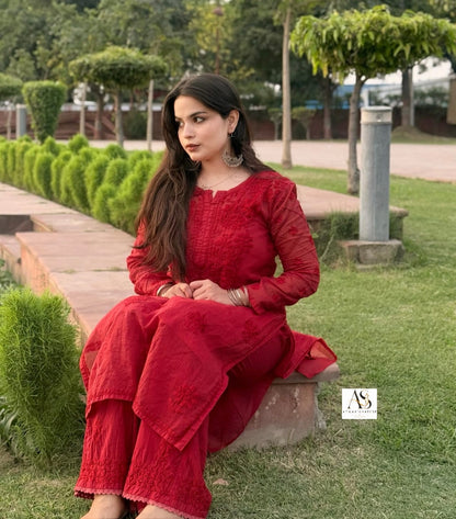 Rumi Kota Doriya Kurti Mul Cotton Palazzo Set