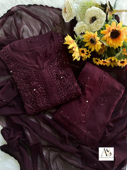 Elegant Chikankari & Mukaish Rayon Set