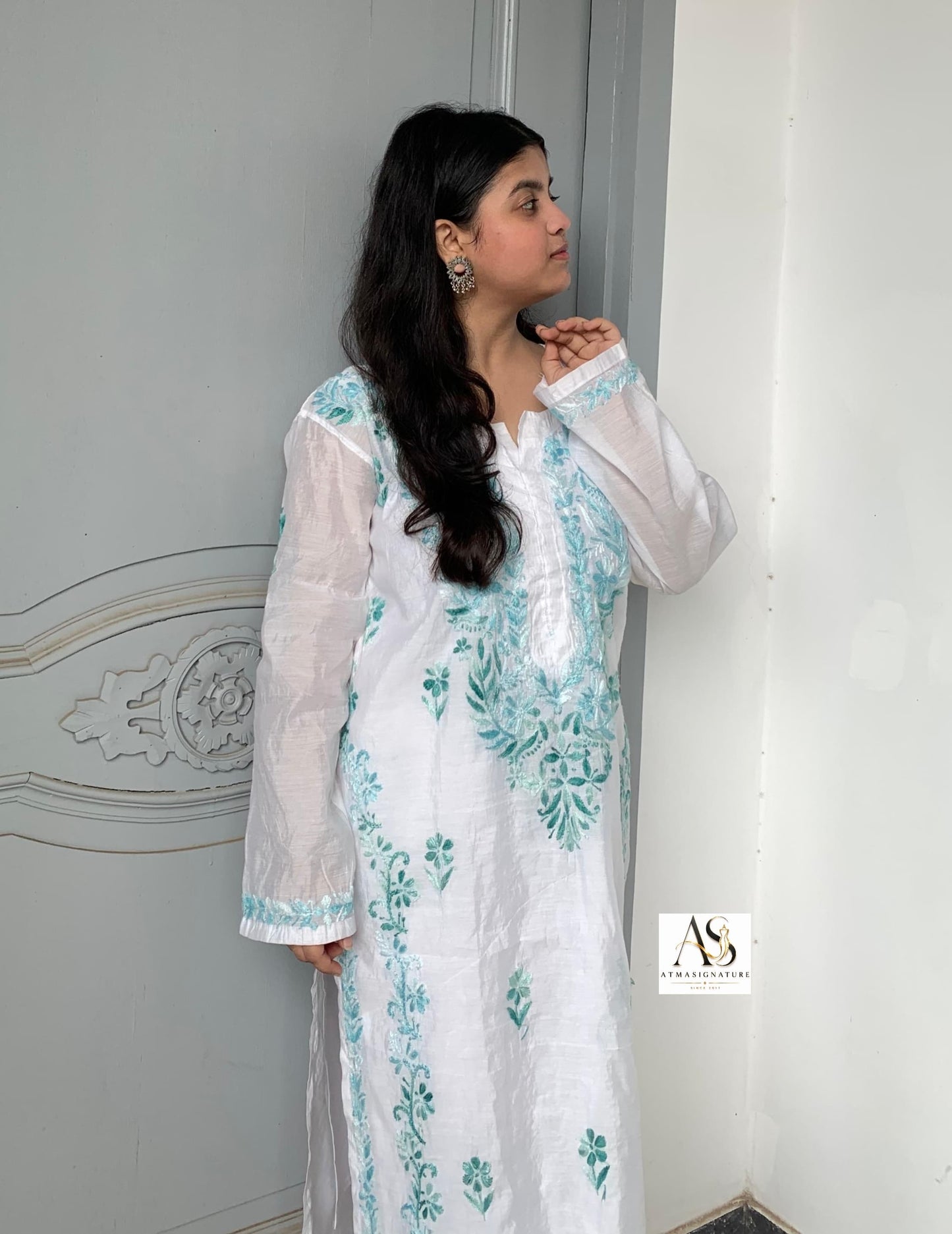 Chanderi kurti palazzo Inner set