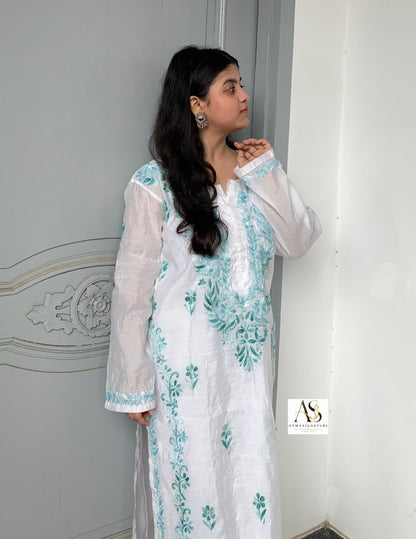 Chanderi kurti palazzo Inner set