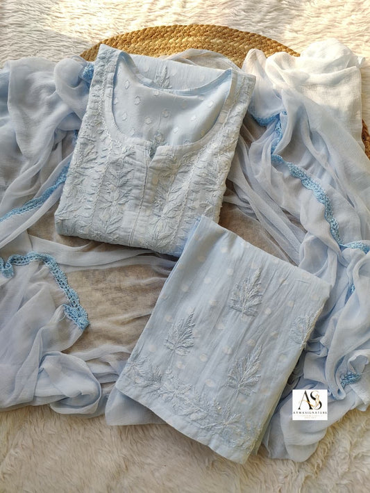 Nila Pastel Chikankari Suit Set