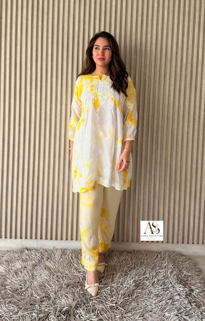 Noor Tye & Dye chikankari Coord Set