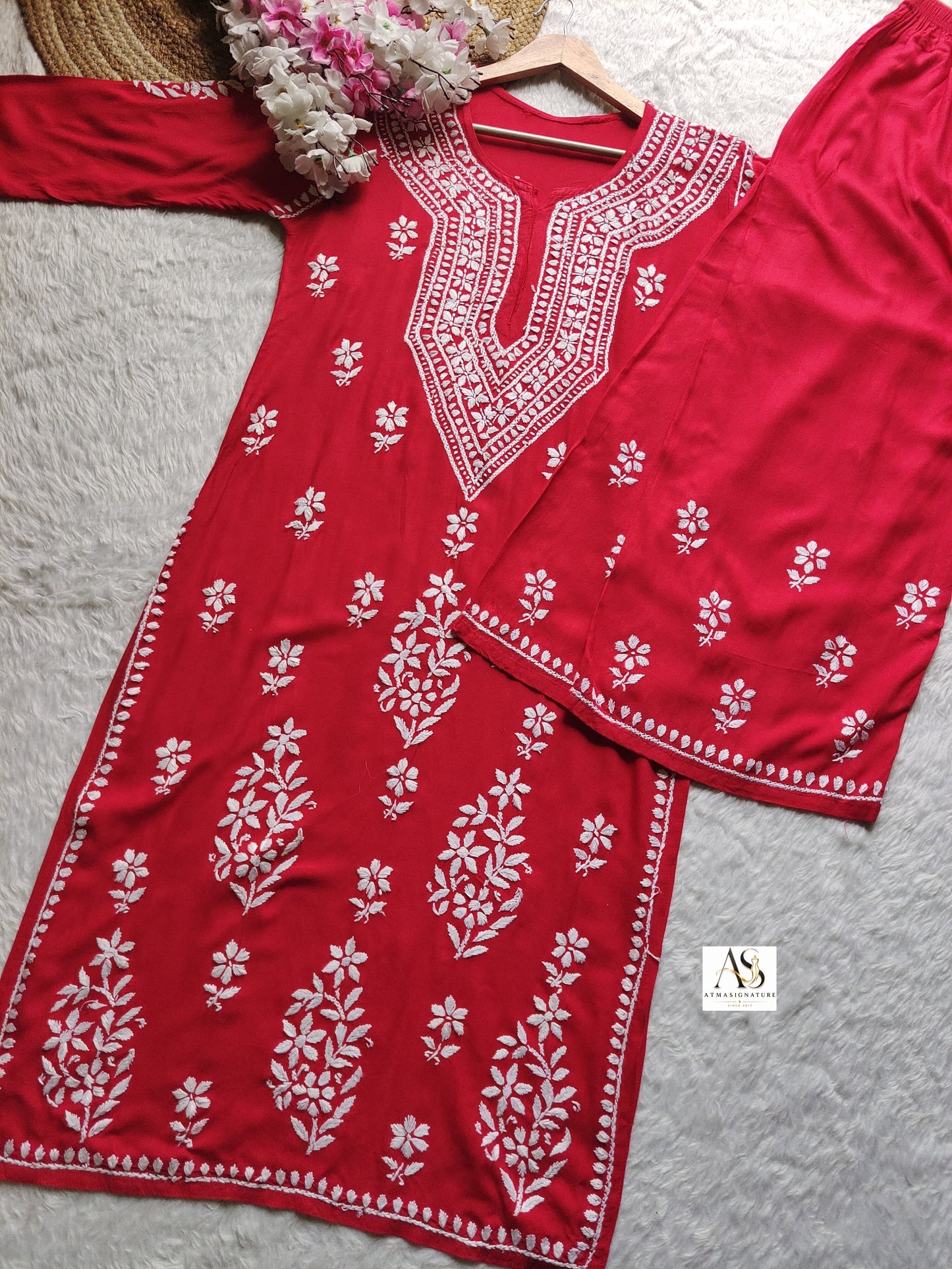 Aanya Chikankari Kurti Palazzo Set