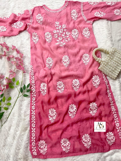 Premium muslin chikankari 3D kurti