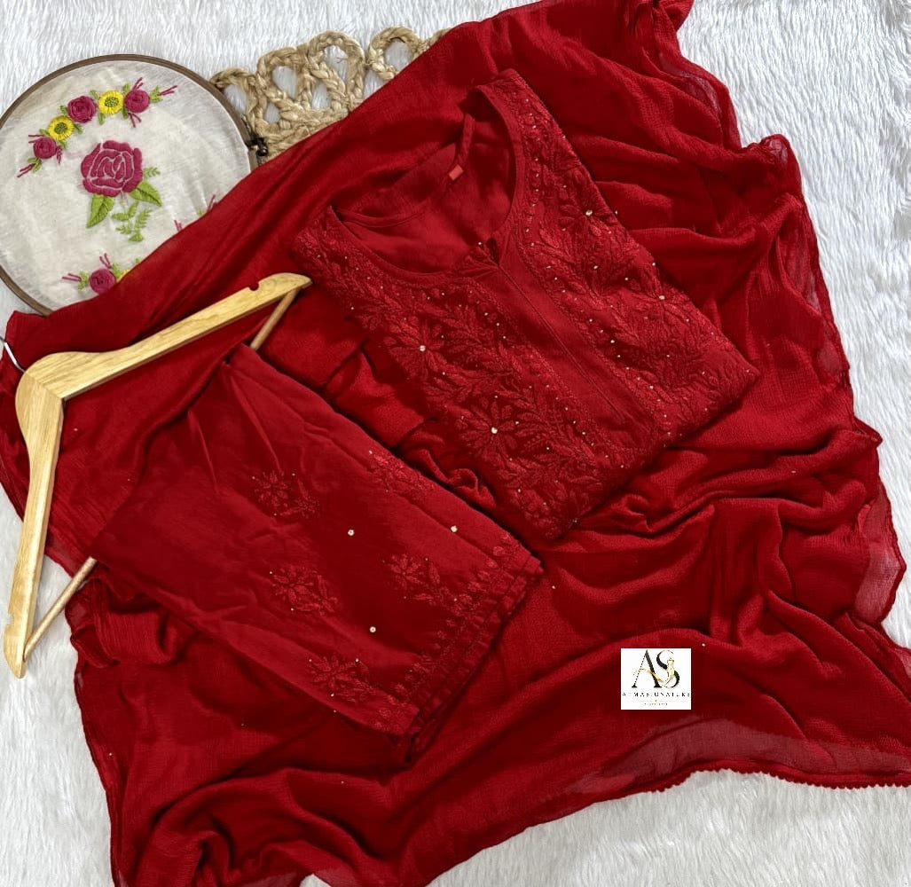 Alwida Chikankari & Mukaish Set