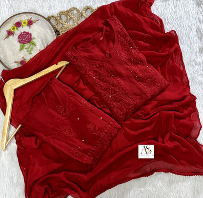 Alwida Chikankari & Mukaish Set