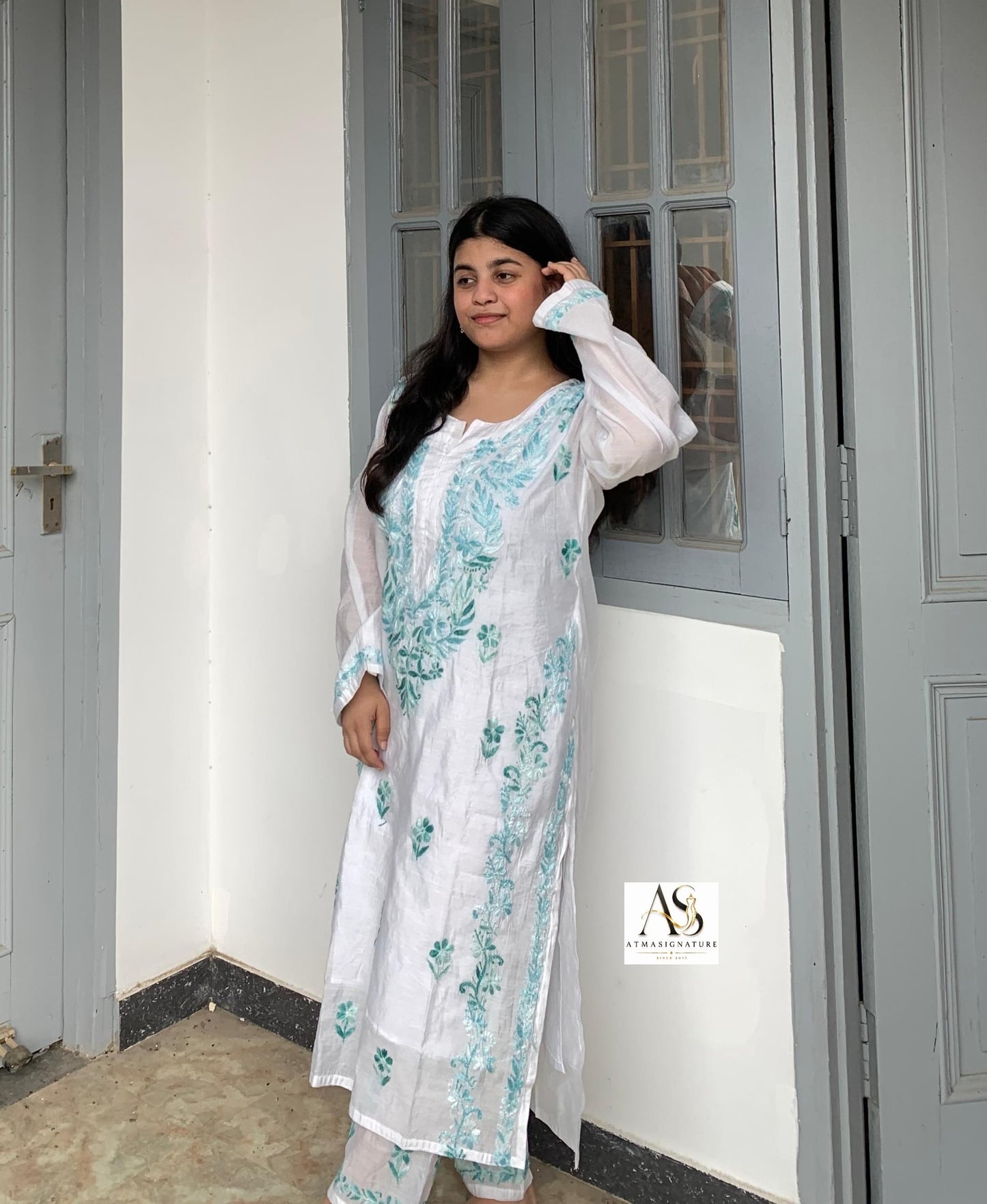 Chanderi kurti palazzo Inner set