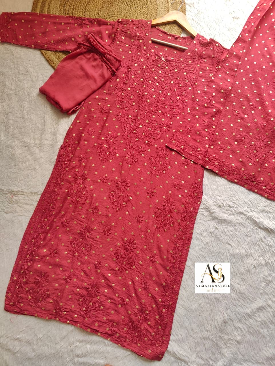 Nyra Chanderi Silk Chikankari & Zari Buta Suit Set