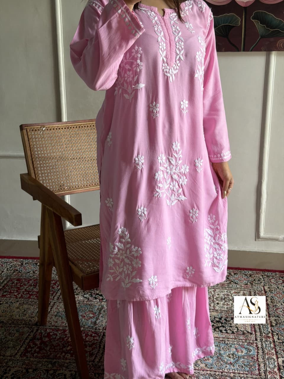 Hoor Chikankari kurti Gharara set