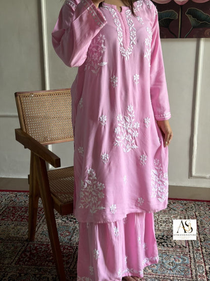 Hoor Chikankari kurti Gharara set