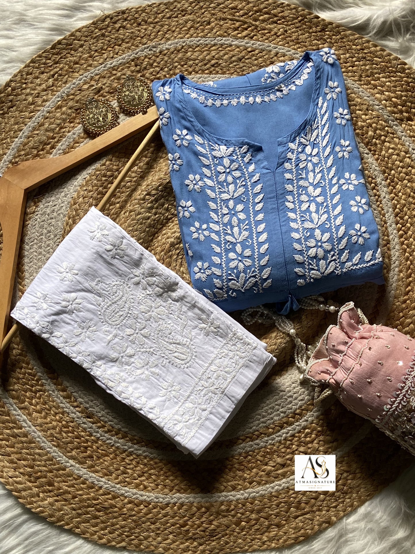 Amina Chikankari Gown With Dori
