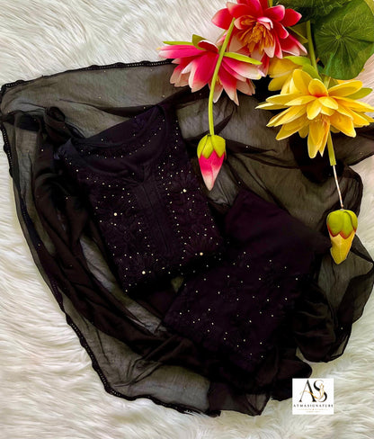 Elegant Chikankari & Mukaish Rayon Set