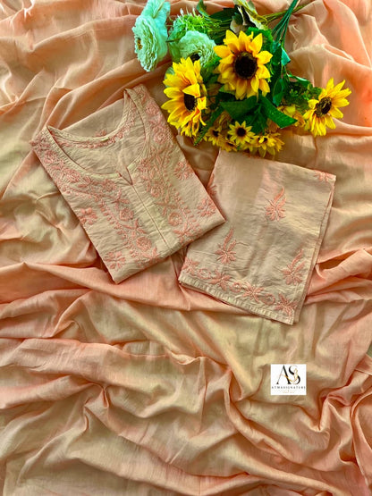 ✨ Sundari Chanderi Silk Set With Cotton Duppata✨
