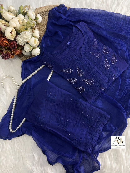 Surumi Chikankari Mukaish Suit Set