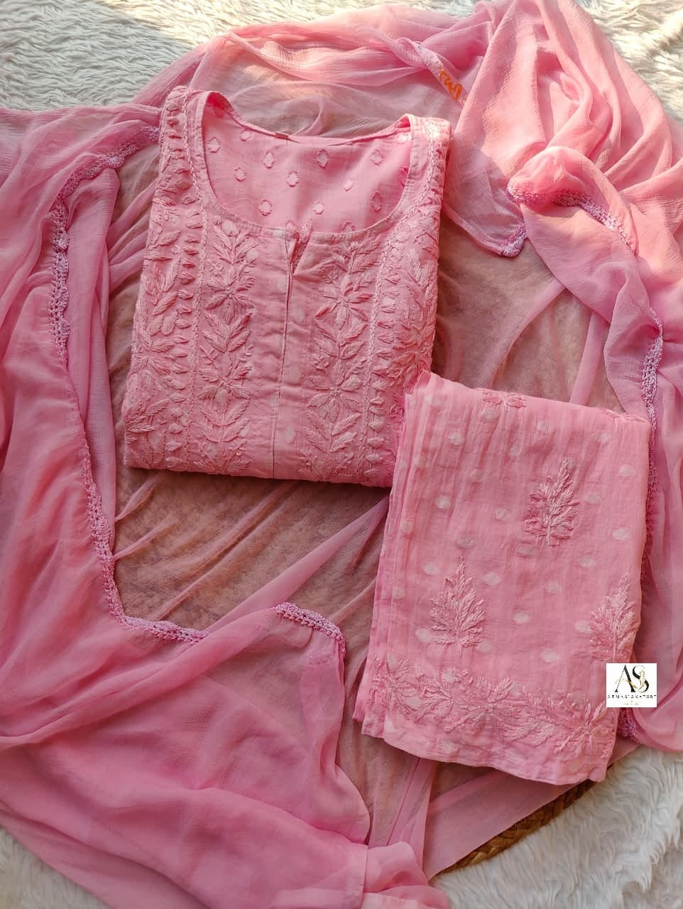 Nila Pastel Chikankari Suit Set