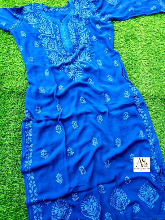 Madhu Viscose Georgette Chikankari Kurti