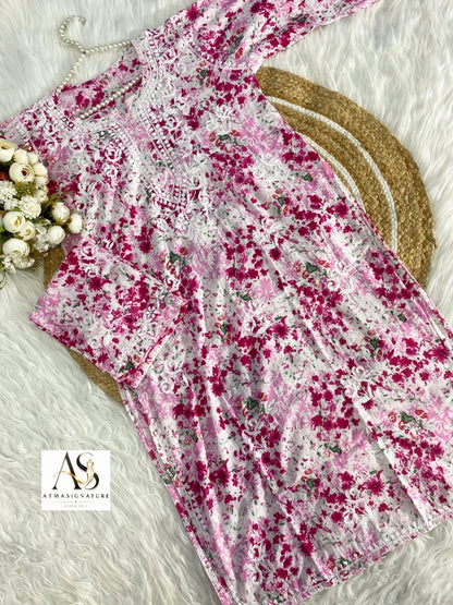 Radhika  Mal Cotton Chikankari Coord Set