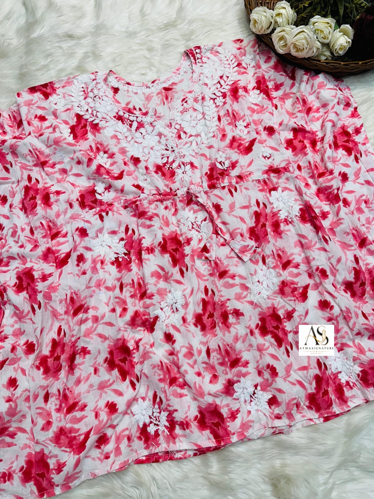 Jahana Chikankari Kaftan