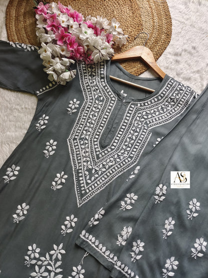 Aanya Chikankari Kurti Palazzo Set