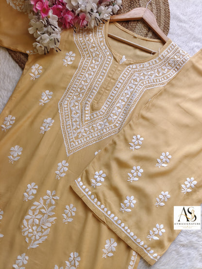 Mahira Chikankari Kurti & Palazzo Set ✨